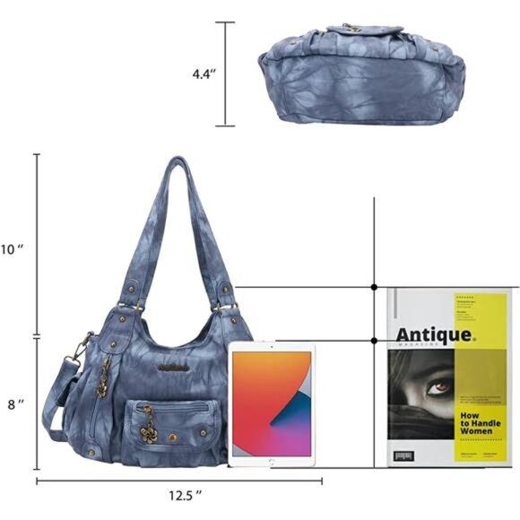 Womens Purses and Handbags PU Leather Shoulder Bag J.blue - Picture 2 of 6